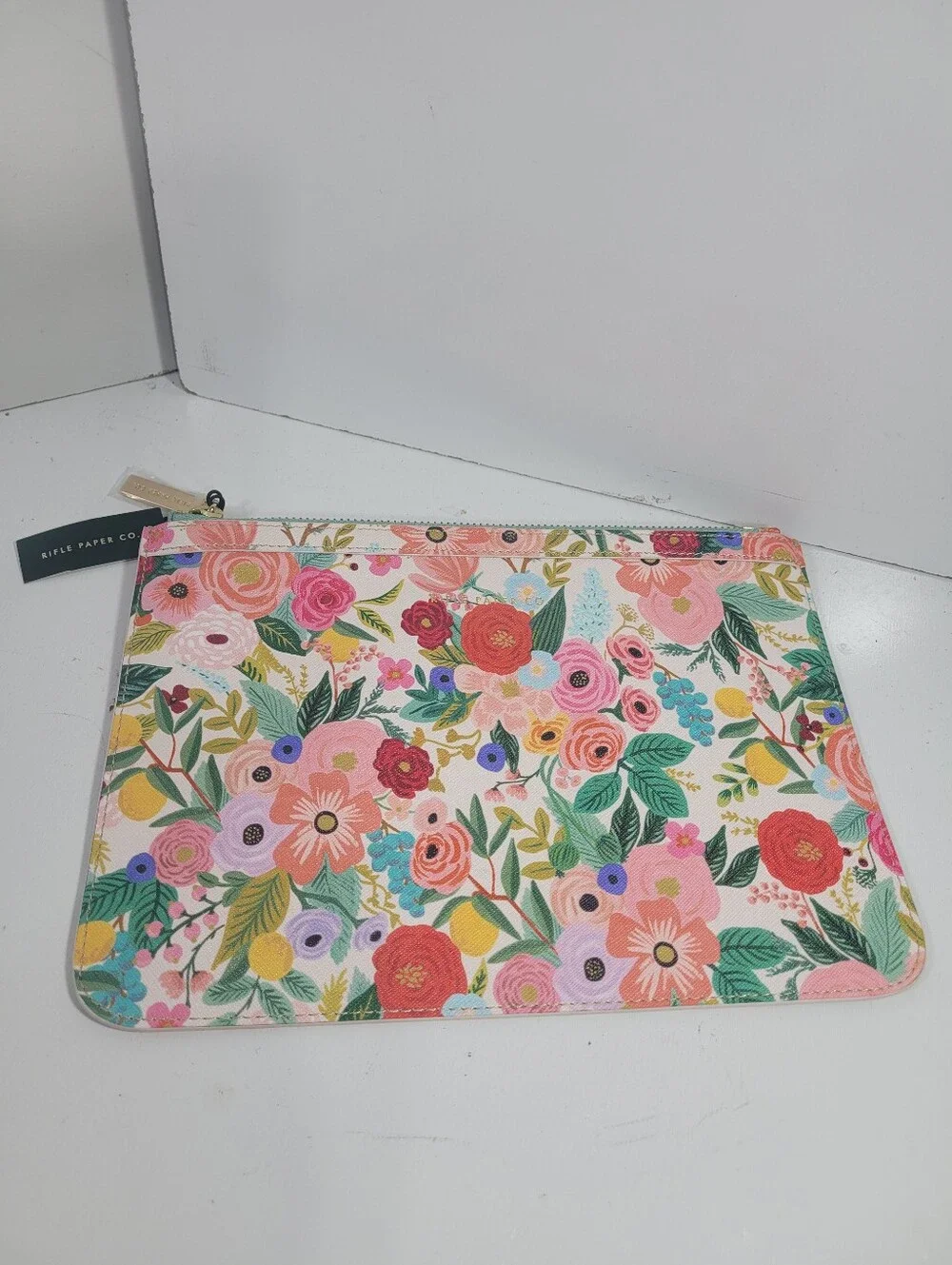 Rifle Paper Co Garden Party Canvas Zippered Pouch Cosmetic Makeup Travel Bag NWT